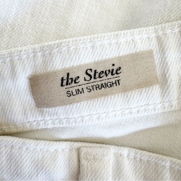 AG Adriano Goldschmied The Stevie Slim Straight Leg Jeans in White Size 32R - Picture 7 of 9